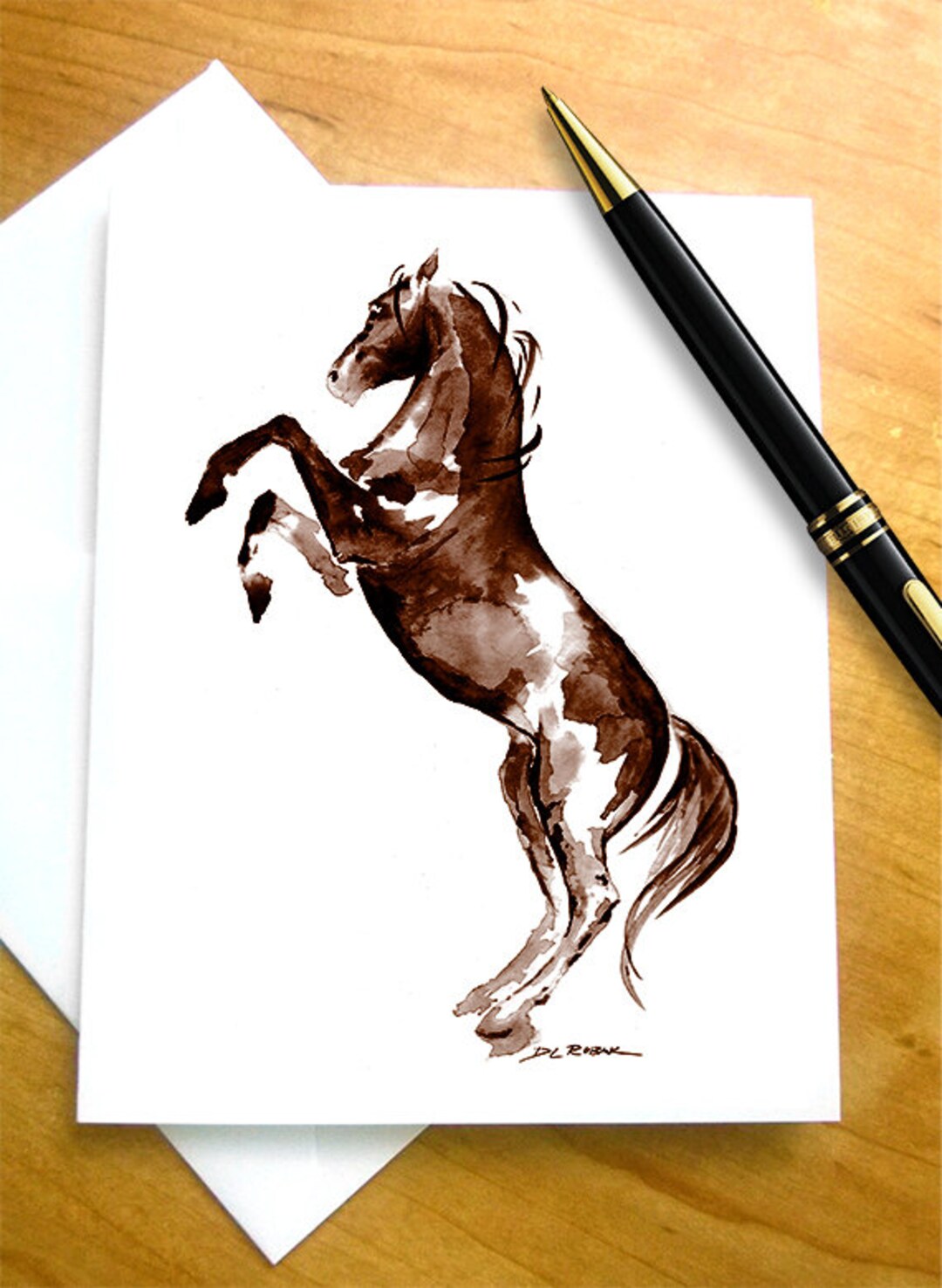 HORSE NOTE CARDS, Pinto Horse Notecards, Western Art Note Cards, Horse