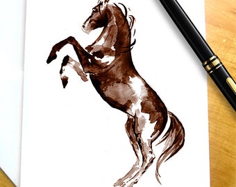 HORSE NOTE CARDS, Pinto Horse Notecards, Western Art Note Cards, Horse Lover Gift, Paint Horse Stationary, Wild Horse Card Stationery Set