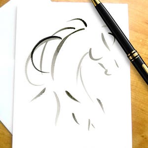 EQUESTRIAN BIRTHDAY CARD, Stylish Horse Birthday Card, Horse Cards, Horse Thank You Card, Minimalist Equine Art Card, Elegant Horse Art Card