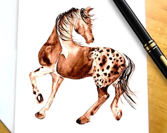 APPALOOSA HORSE NOTECARDS, Horse Stationery, Watercolor Horse Stationary, Appaloosa Note Cards, Horse Gifts for Women, Appaloosa Horse Gift