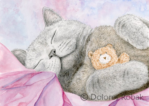 Art Russe Chat Bleu Chat Gris Art British Shorthair Chat Reproduction Dart Gris Chat Peinture Impression De Chat Chat Gris Aquarelle Cadeaux