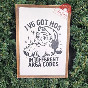 Santa Wood Sign With Frame - Funny Christmas Wall Decor - Santa Claus Wood Sign Christmas Decoration - Holiday Decor - Xmas Sign Decor