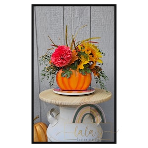 Rustic Pumpkin Floral Decor- Fall Centerpiece Flower Arrangement- Fall Table Decoration-  Autumn Table Decor- Fall Decor- Pumpkin Decor