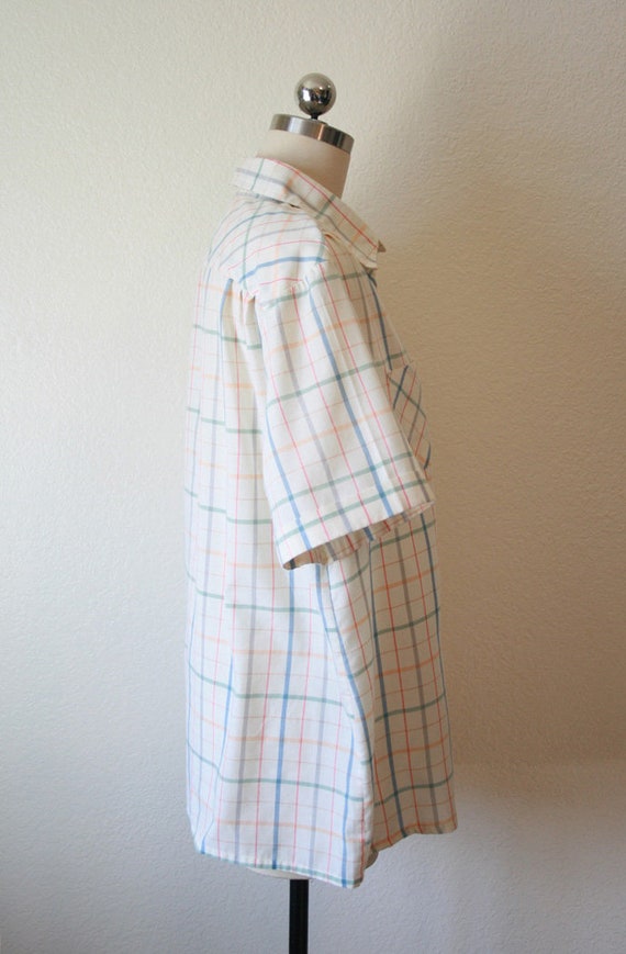 Vintage 1980's Pale Plaid Blouse | Size Large - image 6