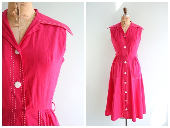 Vintage 1940's Fuchsia | Size Small