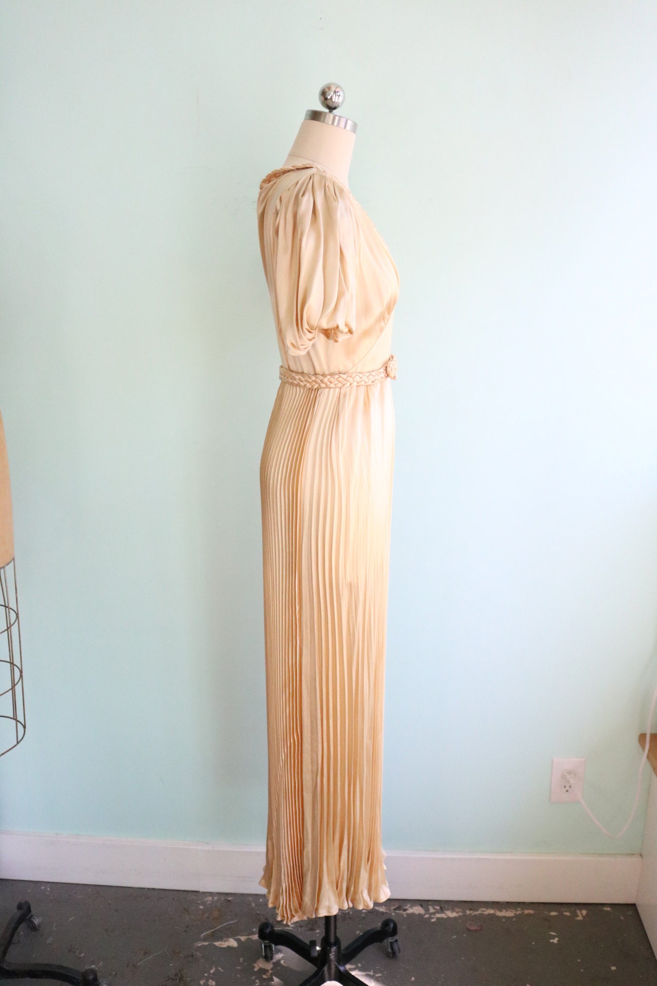 Vintage 1930's Champagne Pleated Gown Size Small - Etsy