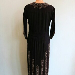 Vintage 1920s Black Wool Beaded Dress Size Medium - Etsy