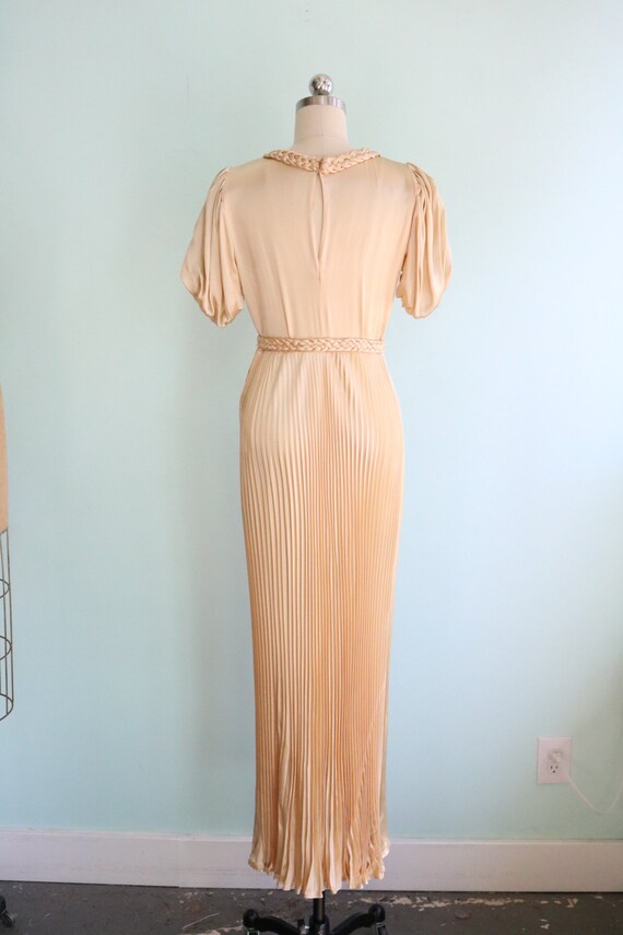 Vintage 1930's Champagne Pleated Gown | Size Small - image 7