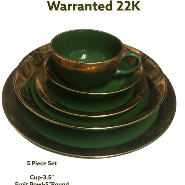 Gold Dinnerware Set Etsy