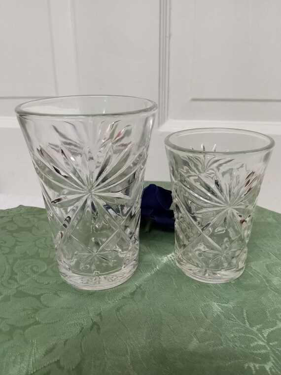 Vintage Anchor Hocking Stars Clear Drinking Glasses Set of 2 Etsy