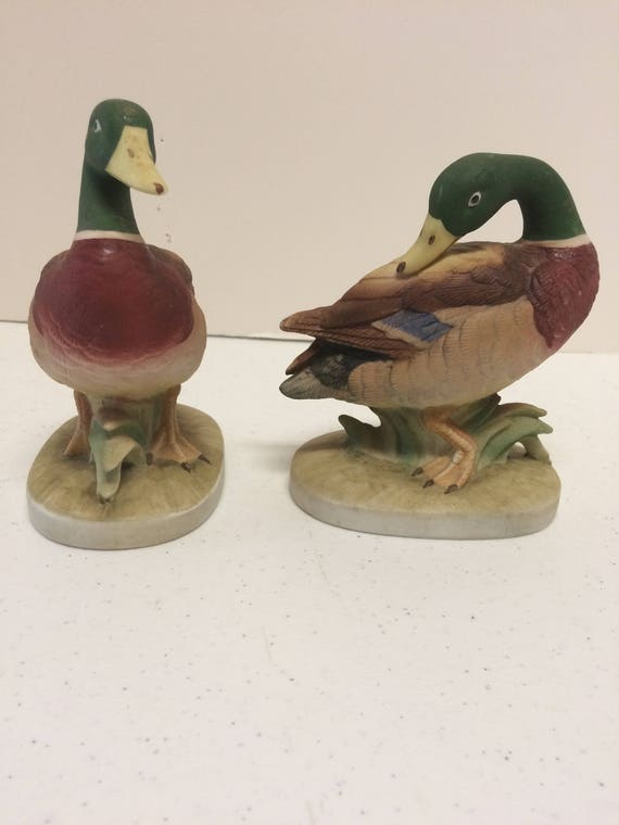 Vintage Pair Lefton China Mallard Ducks #KW214