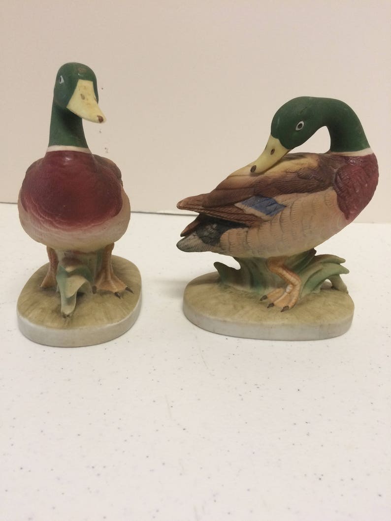 Vintage Pair Lefton China Mallard Ducks #KW214