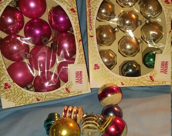 PRICE REDUCED Lot of Shiny Brite Christmas ornaments, glass ornaments, vintage Christmas ornaments, Shiny Brite