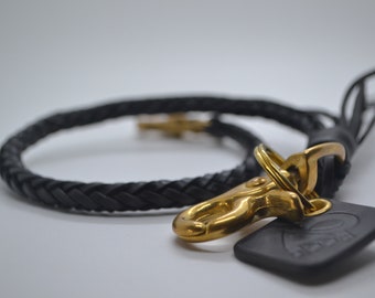 Handmade Braided Leather Chain Strap For Wallet Keyring Bikers Clips And Hook