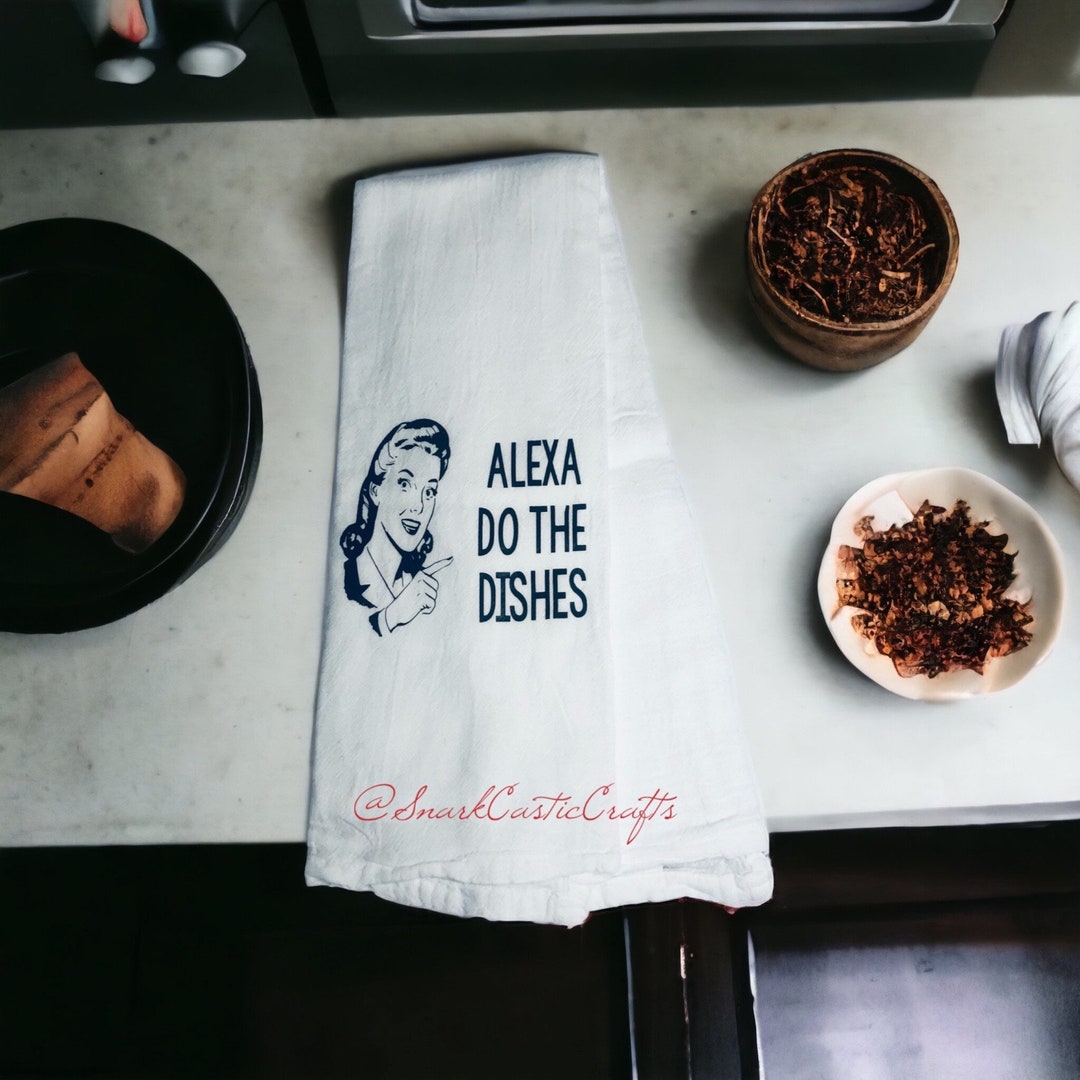 'Alexa Do The Dishes' Küchenhandtücher – 2 Stück, Lustig & Saugstark, Perfekt Als Geschenk