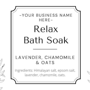 Bath Soak Label, Pouch Label Templates, Editable Bath Salts Label Design,  Printable Paper Bag Stickers,