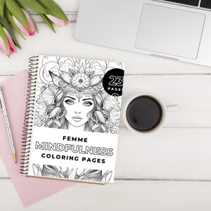 23 pages adult femme coloring book | INSTANT DOWNLOAD | Digital coloring book | Mindfulness | Colouring pages