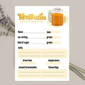 Kombucha Brewing Log: Printable Journal Page (Canva Template)
