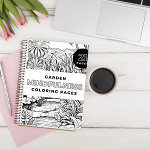 21 pages adult garden coloring book | INSTANT DOWNLOAD | Digital coloring book | Mindfulness | Colouring pages