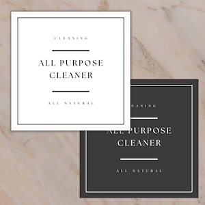 Minimalist Cleaning Product Label Template: Editable Canva Design (Digital Download)