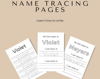 Editable Name Tracing Pages | Handwriting Practice (Digital Download)