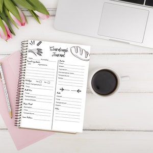 Sourdough Baking Journal: Recipe & Notes Tracker (Instant Download)