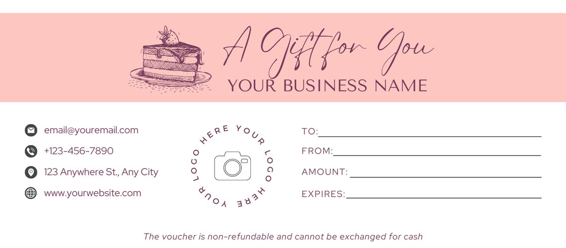 Bakery Gift Certificate Label Templates | INSTANT DOWNLOAD | Canva ...