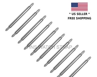 10pcs [5 pairs] 1.8mm Semi-Heavy Stair Double Flange Stainless Steel 16mm 18mm 20mm 22mm 24mm 26mm Watch Spring Bar Pin