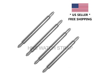 4pcs [2 pairs] 1.8mm Semi-Heavy Stair Double Flange Stainless Steel 16mm 18mm 20mm 22mm 24mm 26mm Watch Spring Bar Pin