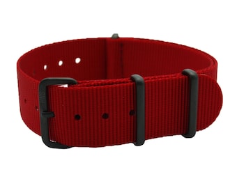 Cinturino per orologi in nylon balistico hns rosso per impieghi gravose con fibbia in acciaio inossidabile rivestito PVD NT147