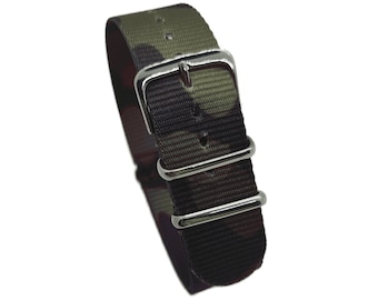 HNS 20mm Camouflage Desert Heavy Duty Ballistic Nylon Watch Cinturino con fibbia in acciaio inossidabile lucido NT251