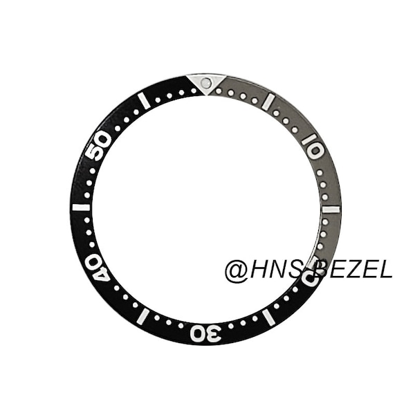 Bezel Insert For Men SEIKO Watch 7002,6309,7S26,SKX007K2 Diver Automatic Black & Grey Flat Design S08