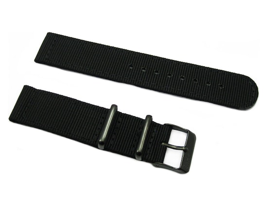HNS pezzi Nero Heavy Duty Ballistic Nylon Cinturino orologio con