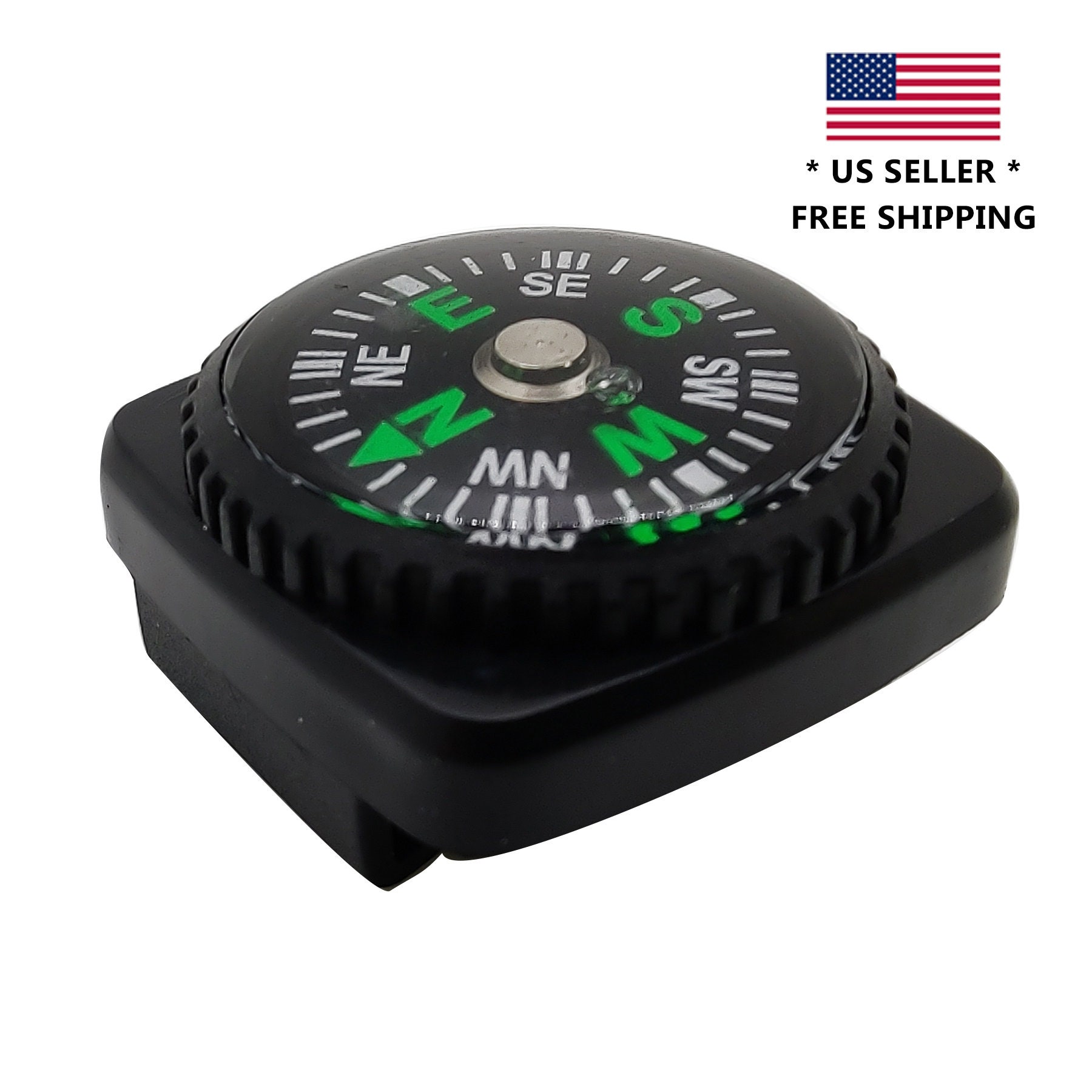 Strap Compass Slide on 20MM Watch Wrist Band Strap Compass Outdoor Waterproof ...
