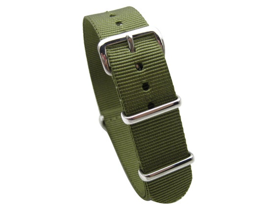 HNS 18mm Olive Mod RAF Heavy Duty Ballistic Nylon Cinturino Fibbia