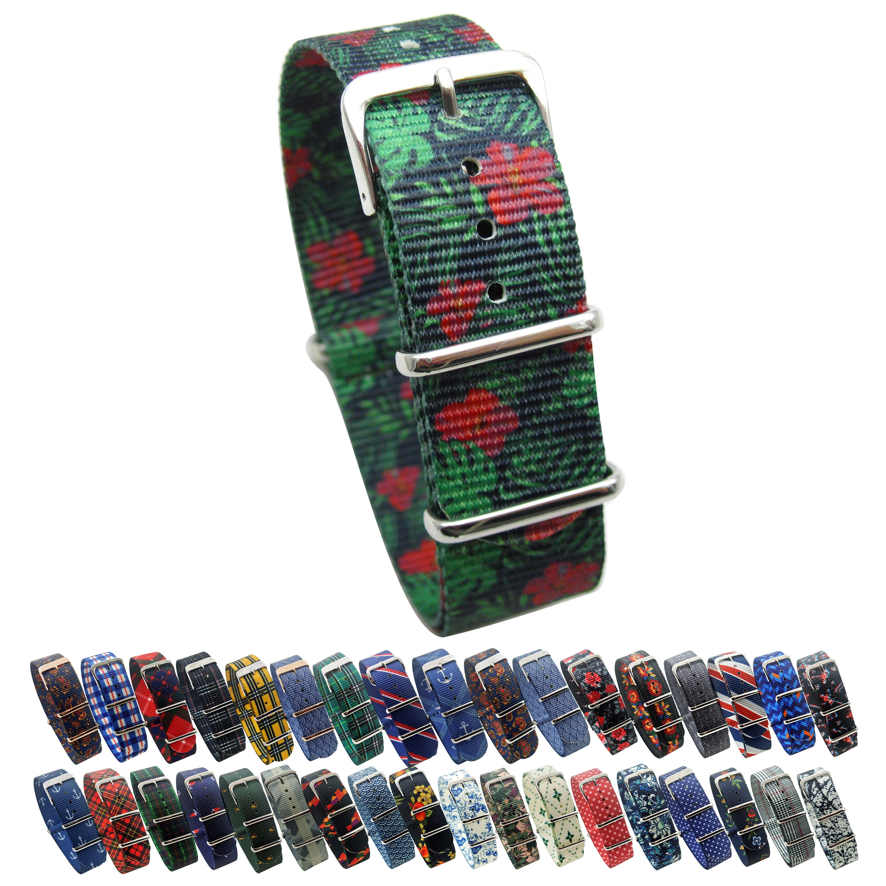 HNS Unique Double Graphic Printed Tropical Ballistic Nylon Watch
