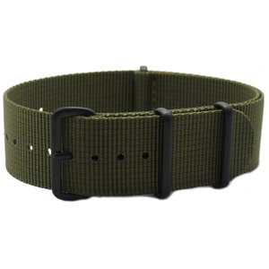 Correia de relógio de nylon balístico resistente verde-oliva de HNS com curvatura de aço inoxidável NT108 de PVD