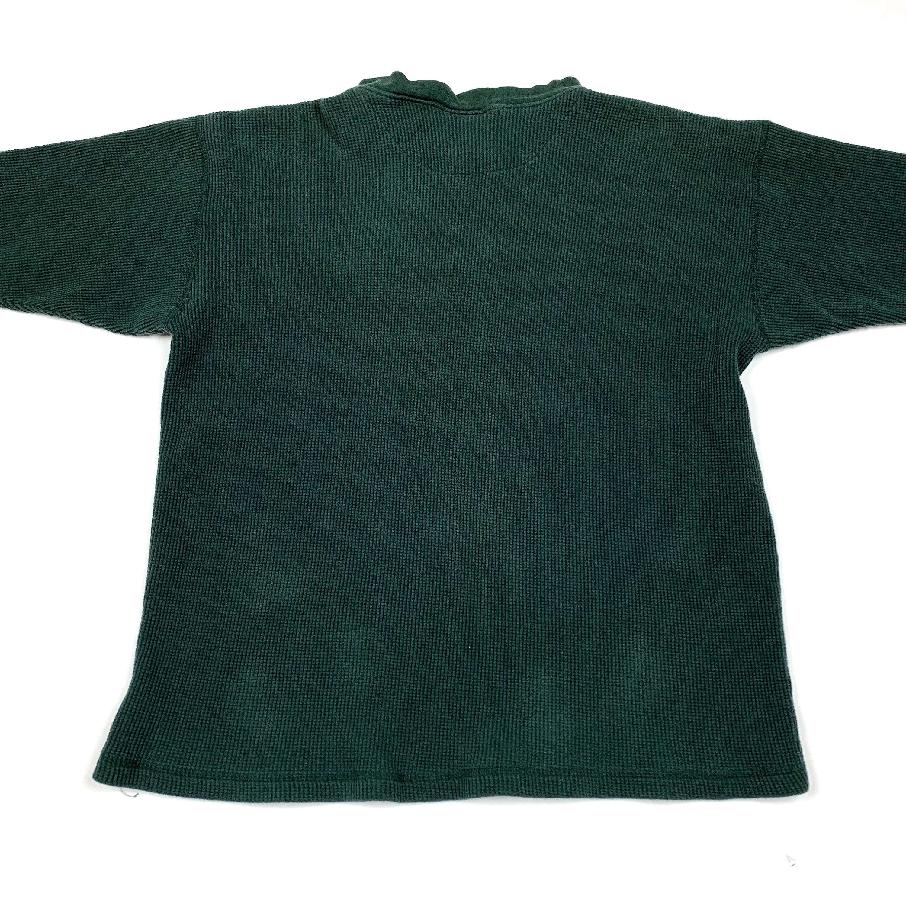 Vtg 90s Disney Mickey Mouse Retro Green Thermal Long