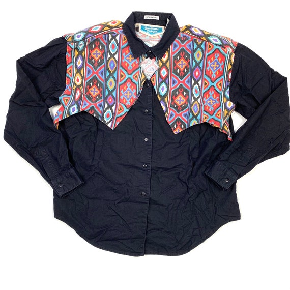Chemise Western Vintage 1992 à Broderies Perles - Taille S - Style Rodeo
