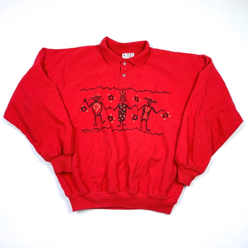 Vtg 90s 4 Fun Retro Western Aztec Native American Sweater Made Etsy