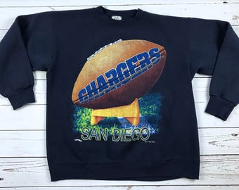 VTG 1995 NUTMEG San Diego Chargers Navy Crewneck Sweater Size: L