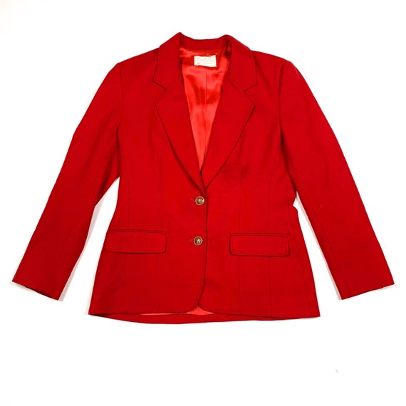 Vtg 80s 90s Pendleton Retro Red 100% Virgin Wool … - image 2