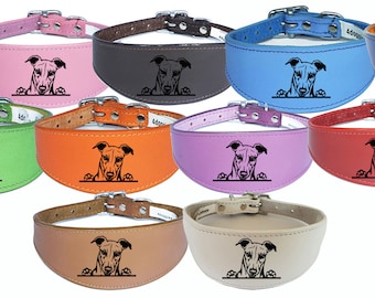 Italiaanse Greyhound Whippet Collar Greyhound Windhond Lederen Gewatteerde Backing D44