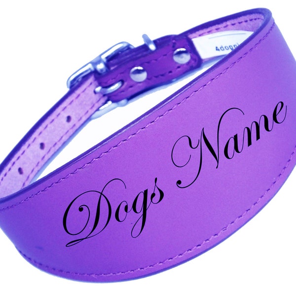 Purple Personalised Leather Dog Collar Collar Dogs For Hounds Laser Engraved
