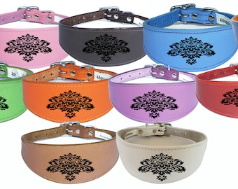 Italiano Greyhound Collar Whippet Collar Greyhound Collar Acolchado Collar de Perro De respaldo grabado D17