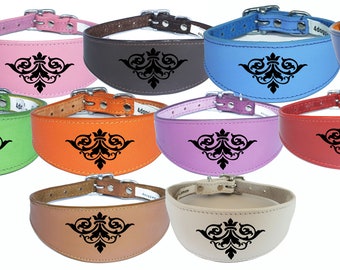 Collar para galgo italiano, collar para whippet, collar para galgo con respaldo acolchado, collar para perro grabado D19