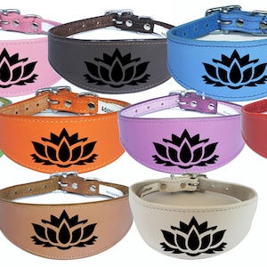 Italian Greyhound Collar Whippet Collar Greyhound Collar Padded Backing Dog Collar Engraved D16