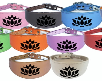 Italian Greyhound Collar Whippet Collar Greyhound Collar Padded Backing Dog Collar Engraved D16