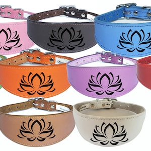 Italian Greyhound Collar Whippet Collar Greyhound Collar Padded Backing Dog Collar Engraved D24