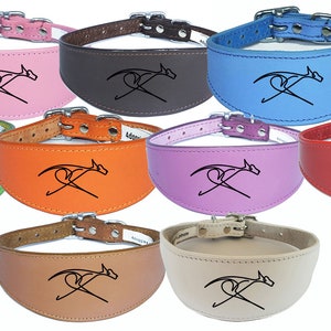 Italian Greyhound Whippet Collar Greyhound Sighthound Leather Padded Backing D45